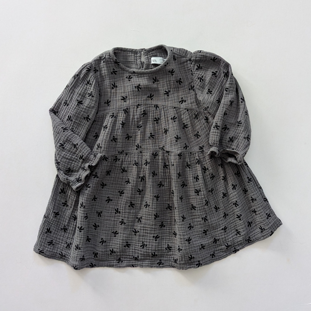 Zara Grey Muslin Dress 18-24mo